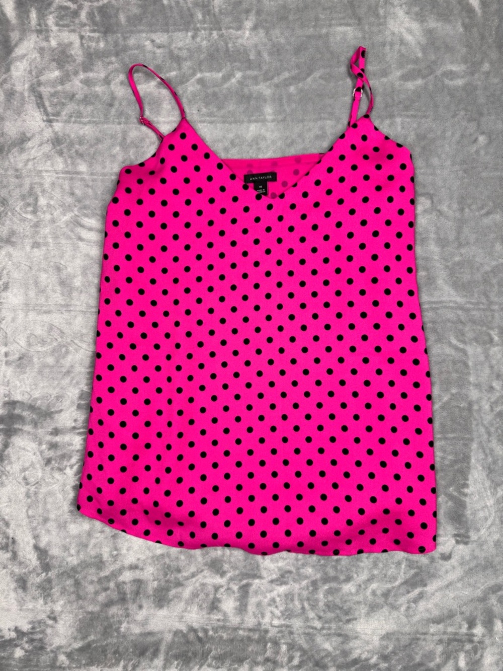Ann Taylor Pink and Black Polka Dot Camisole